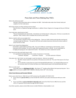 Pizza Sale and Pizza Making Day FAQ`s