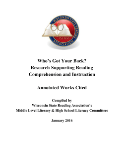 to read more - Wisconsin State Reading Association