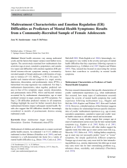 Maltreatment Characteristics and Emotion Regulation (ER