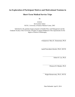 An Exploration of Participant Motives and Motivational