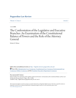 The Confrontation of the Legislative and Executive Branches: An