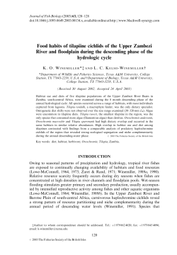 Food habits of tilapiine cichlids of the Upper Zambezi