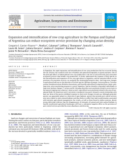Expansion and intensification of row crop agriculture in the Pampas