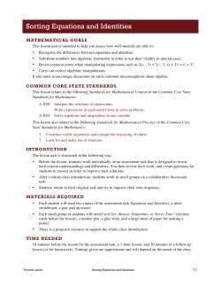 Sorting Equations and Identities