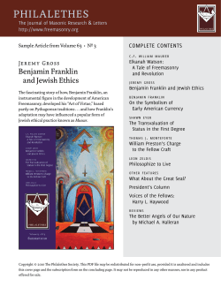 Benjamin Franklin and Jewish Ethics