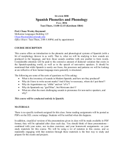 Spanish Phonetics and Phonology