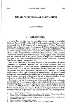 The Kyoto Protocol and Early Action