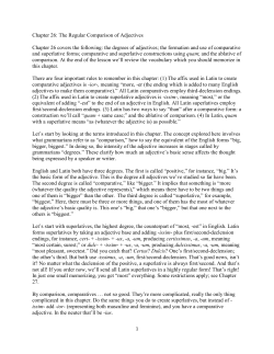 Chapter 26: The Regular Comparison of Adjectives Chapter 26