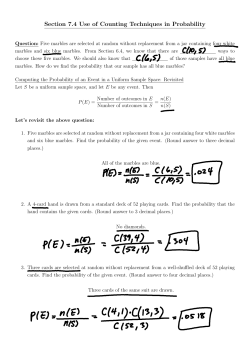 Section 7.4 Use of Counting Techniques in Probability