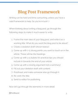 Blog Post Framework