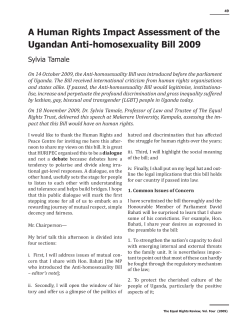 Sylvia Tamale: A Human Rights Impact Assessment of the Ugandan