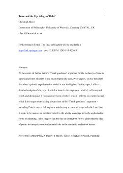 Tense and the Psychology of Relief