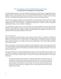 The Jesuit Agenda and the Evangelical/Protestant Church