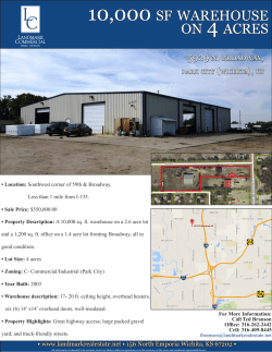 10000 sf warehouse on 4 acres - Landmark Commercial Real Estate