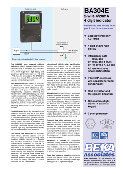 BA304E 2-wire 4/20mA 4 digit indicator