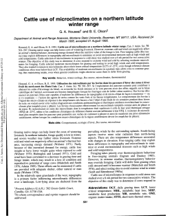 Cattle use of microclimates on a northern latitude winter range