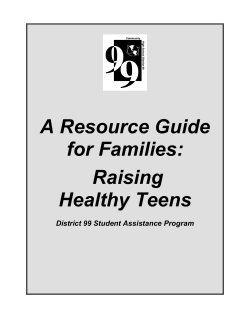 A Resource Guide for Families: Raising Healthy Teens