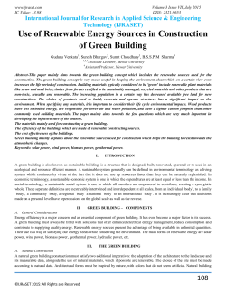 Use of Renewable Energy Sources in Construction of Green Building