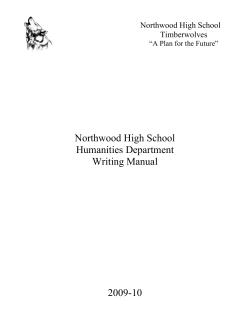 Northwood High School Humanities Department Writing Manual