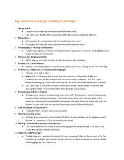 Top 16 Errors in Boettger`s Editing Test Sample