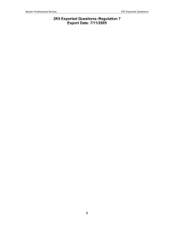 2K5 Exported Questions&ndash;Regulation 7 Export Date