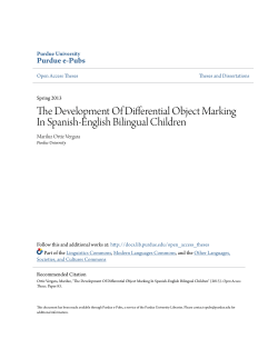 The Development Of Differential Object Marking In Spanish
