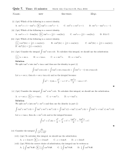 Quiz 7. Time: 15 minutes Name: Section: ID#: