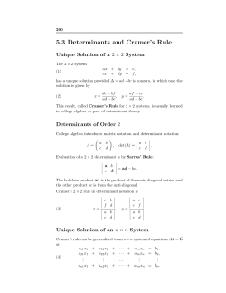 5.3 Determinants and Cramer`s Rule