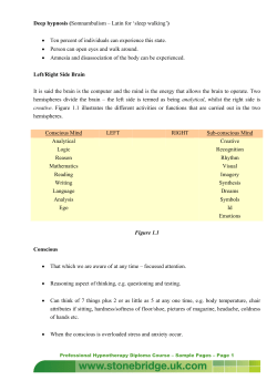 Deep hypnosis (Somnambulism &ndash; Latin for `sleep walking`) &bull; Ten