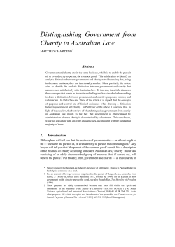 Distinguishing Government from Charity in Australian Law