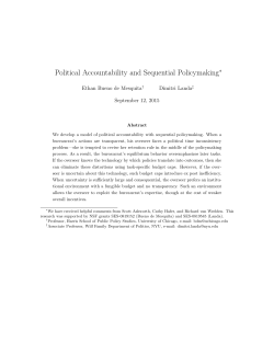 Political Accountability and Sequential Policymaking