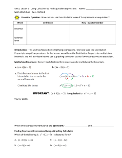 Unit 1 Lesson 9 Using Calculator to Find Equivalent Expressions