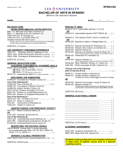 bachelor of arts in spanish - Lee University Catalog 2017-2018