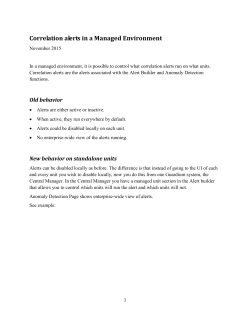 Correlation alerts in a Managed Environment