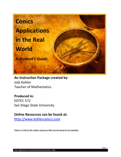 Conics Applications in the Real World