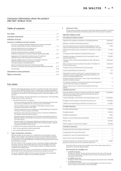 Consumer information about the Insurance - sustain-t