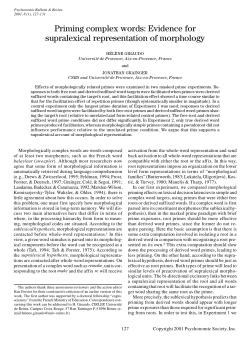 Priming complex words: Evidence for supralexical