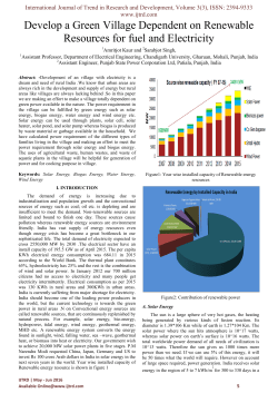 Develop a Green Village Dependent on Renewable Resources for