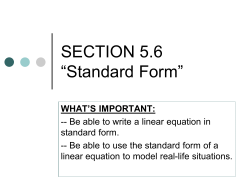 The Standard Form of a Linear Equation