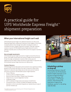 A practical guide for UPS Worldwide Express Freight