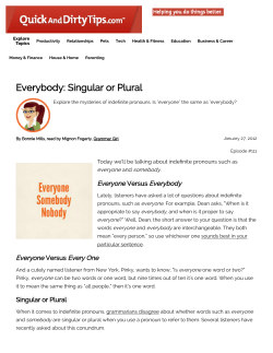 Everybody: Singular or Plural