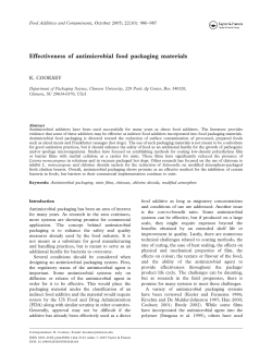 Effectiveness of antimicrobial food packaging materials