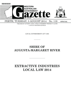 extractive industries local law 2014 - Shire of Augusta