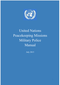 United Nations Peacekeeping Missions Military Police Manual
