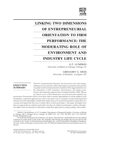 linking two dimensions of entrepreneurial orientation to firm