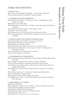 Making Things Public Table of Contents