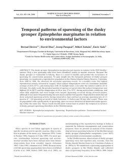 Temporal patterns of spawning of the dusky grouper Epinephelus