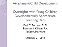 Attachment/Child Development Overnights with Young Children