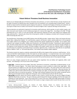 Patent Reform Threatens Small Business Innovation