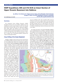 IODP Expeditions 309 and 312 Drill an Intact Section of Upper